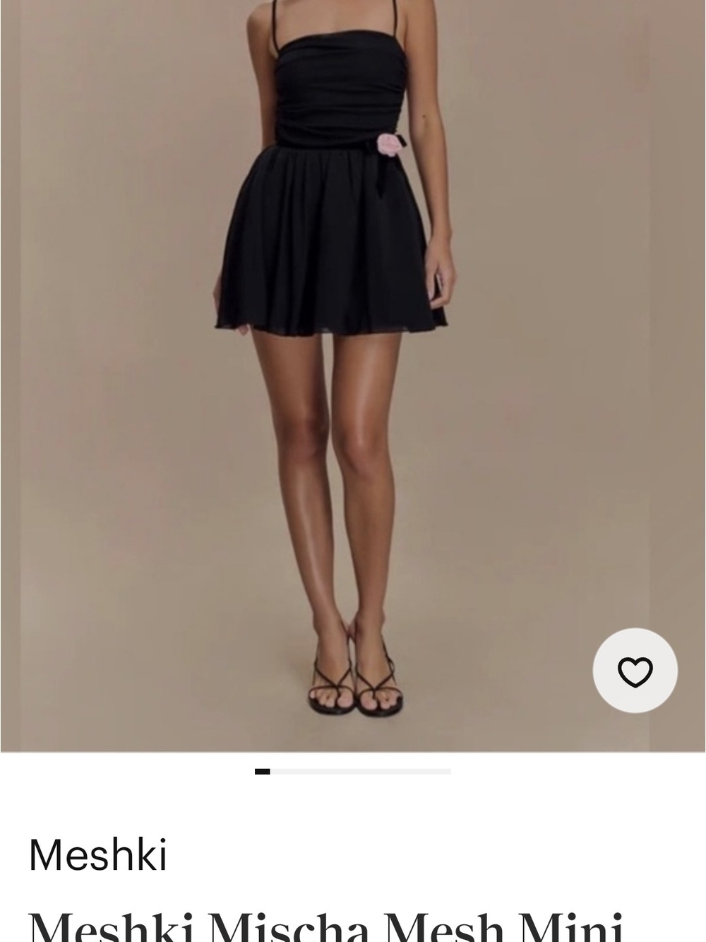 Meshki Black Mini Skirt with Pink Accent Flower